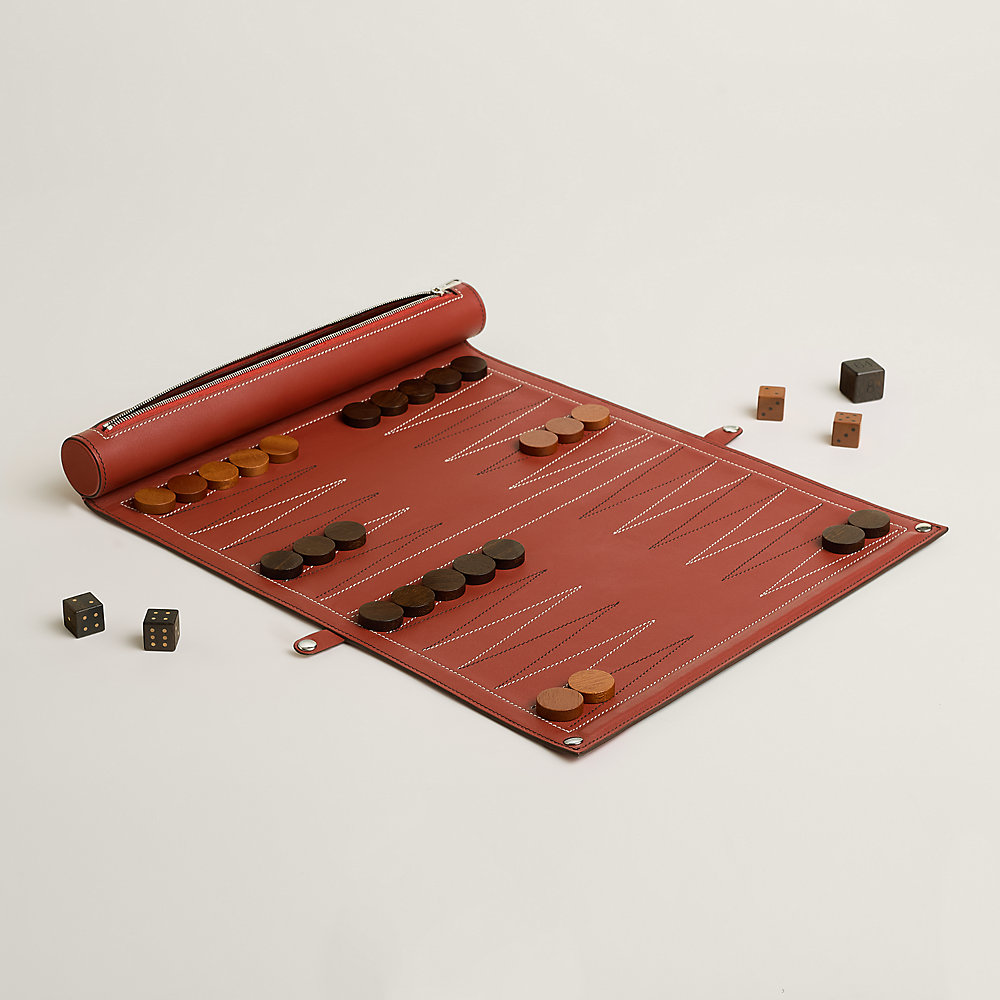 Paris-Louxor foldable backgammon game - Red | Hermès USA